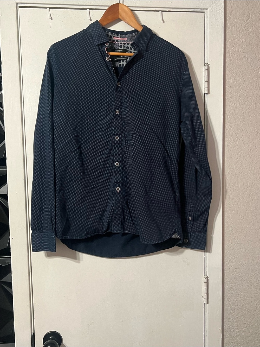 Ted Baker Men's Navy Geometric Button-Up Shirt